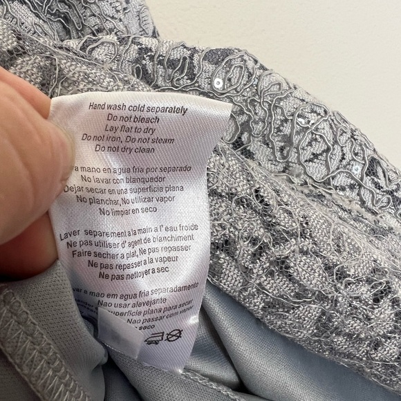 Alex Evening Wear 4 Elegant Gray Lace Evening Gown Mermaid formal NWT - Picture 9 of 12